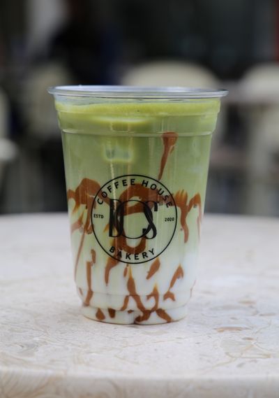 Caramel Iced Matcha Latte