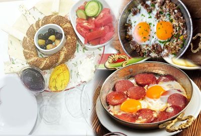 Kavurmalı Yumurta & Sucuklu Yumurta Kahvaltı Tabağı