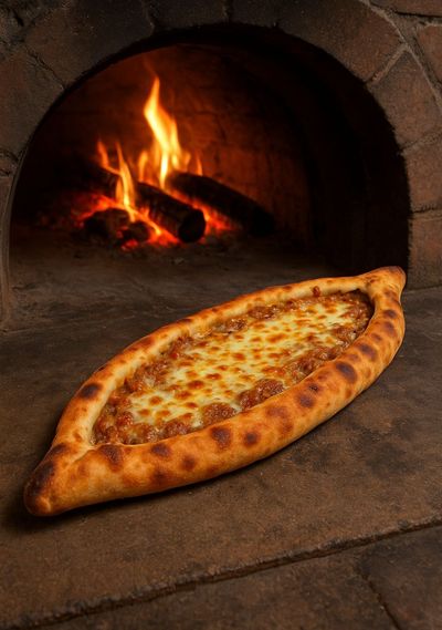 Kıymalı Kaşarlı Pide