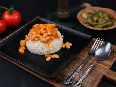 Double Kuru Fasulyeli Pilav