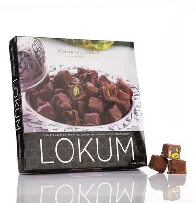 Çikolata Kaplı Antep Fıstıklı Lokum (400gr.)