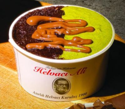 Dubai Soslu & Çikolatalı & Dondurmalı İrmik Helvası (100 gr.) (Küçük Boy)