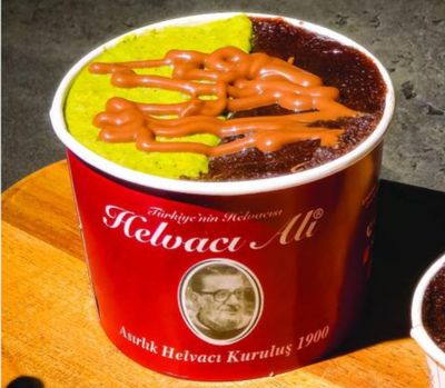 Dubai Soslu & Çikolatalı & Dondurmalı İrmik Helvası (200 gr.) (Büyük Boy)