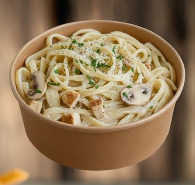 Bowl Fettuccine Alfredo Makarna