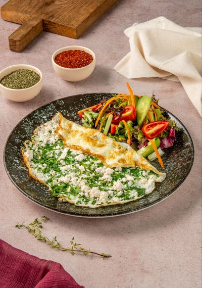 Beyaz Peynirli Maydonozlu Omlet