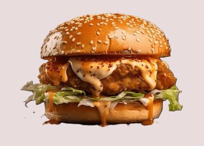 Tavuk Şinitzel Burger-Rokfor soslu