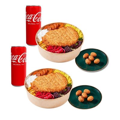 2 Adet Chicken Katsu Bowl &  10 Adet Churros & 2 Adet İçecek