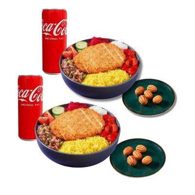 2 x Chicken Katsu Bowl - Tatlı & İçecekli Menü 