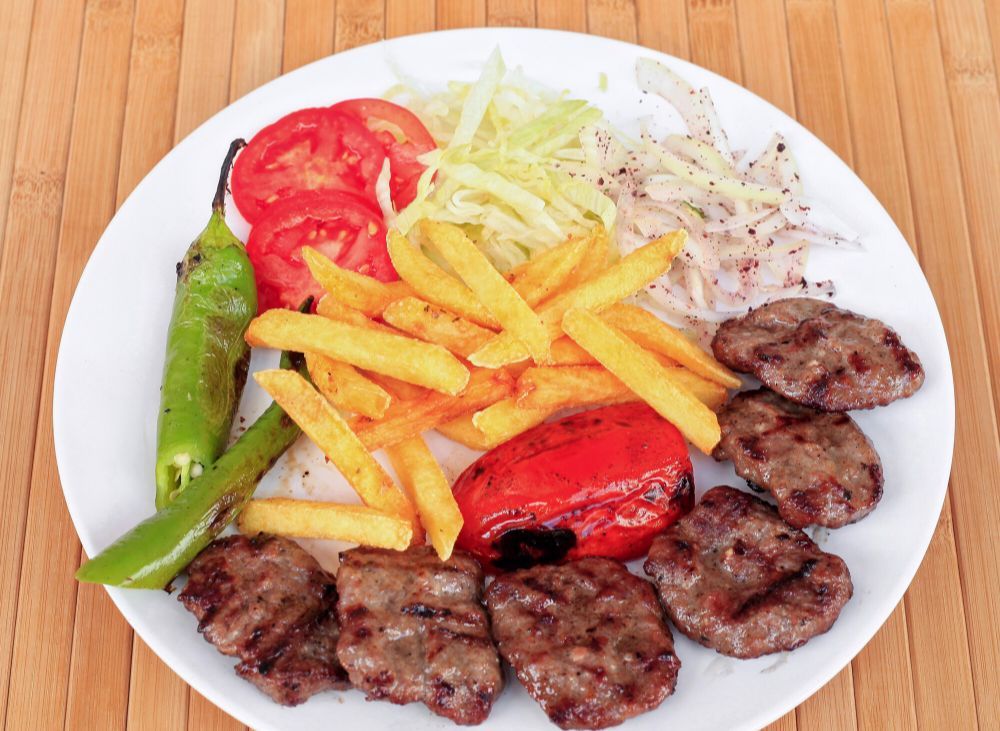XXL Çift Köfte Et Hamburger & Patates Kızartması