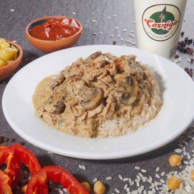 Pilav Üstü Kremalı Mantarlı Tavuk