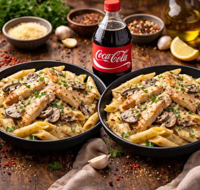2 kişilik Tavuklu Mantarlı Kremalı Makarna Menü