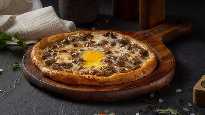 Kavurmalı Yumurtalı Pide