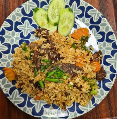 Acılı Ekşili Kızarmış Pilav (Et) - Spicy Hot & Sour Fried Rice (Beef)