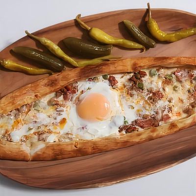 Kuşbaşılı Kayık Pide (Açık) (Uzun)