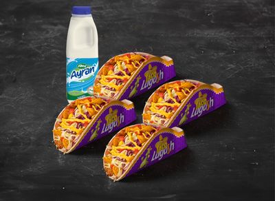 Ateşli Doritoslu Taco (Dörtlü) Çiğ Köfte Menü