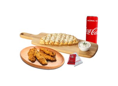 Cheese Bread (Sade) + 4 Adet Acılı Tavuk + Kutu İçecek