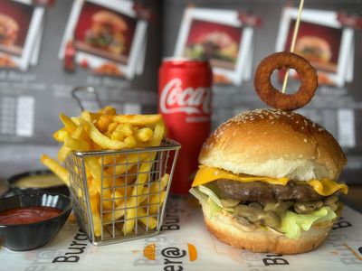 Garlic Mushroom Burger Menü