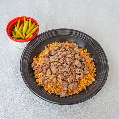 Bulgur Pilavı Üstü Et Kavurma