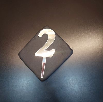 2 Rakamı Gümüş Pleksi