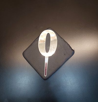 0 Rakamı Gümüş Pleksi