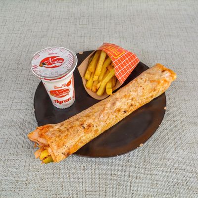 3'lü Hatay Usulü Soslu Mega Tavuk Döner Dürüm Menü