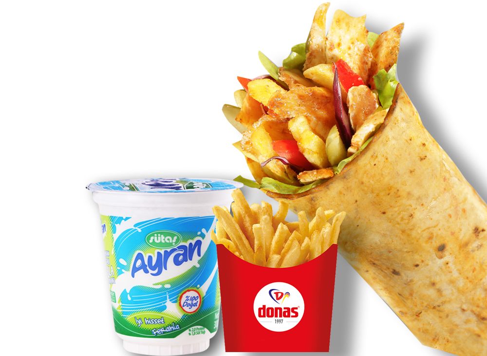 Donas Bol Malzeme Tavuk Döner Dürüm Menü 1