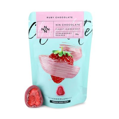 Ruby Çikolata Kaplı Kurutulmuş Çilek Draje (80 gr.)