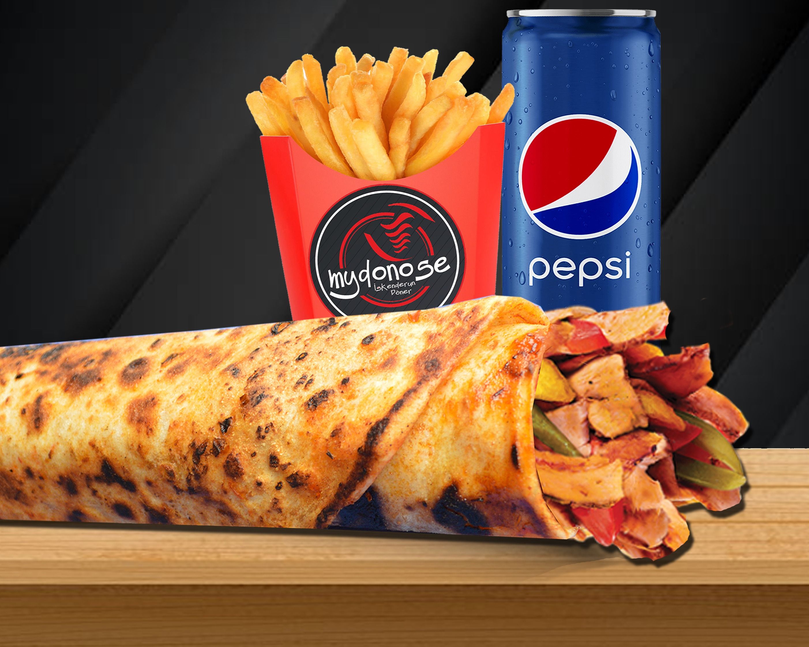 Antalya Kaşarlı Bazuka Tavuk Döner Dürüm Menü görseli