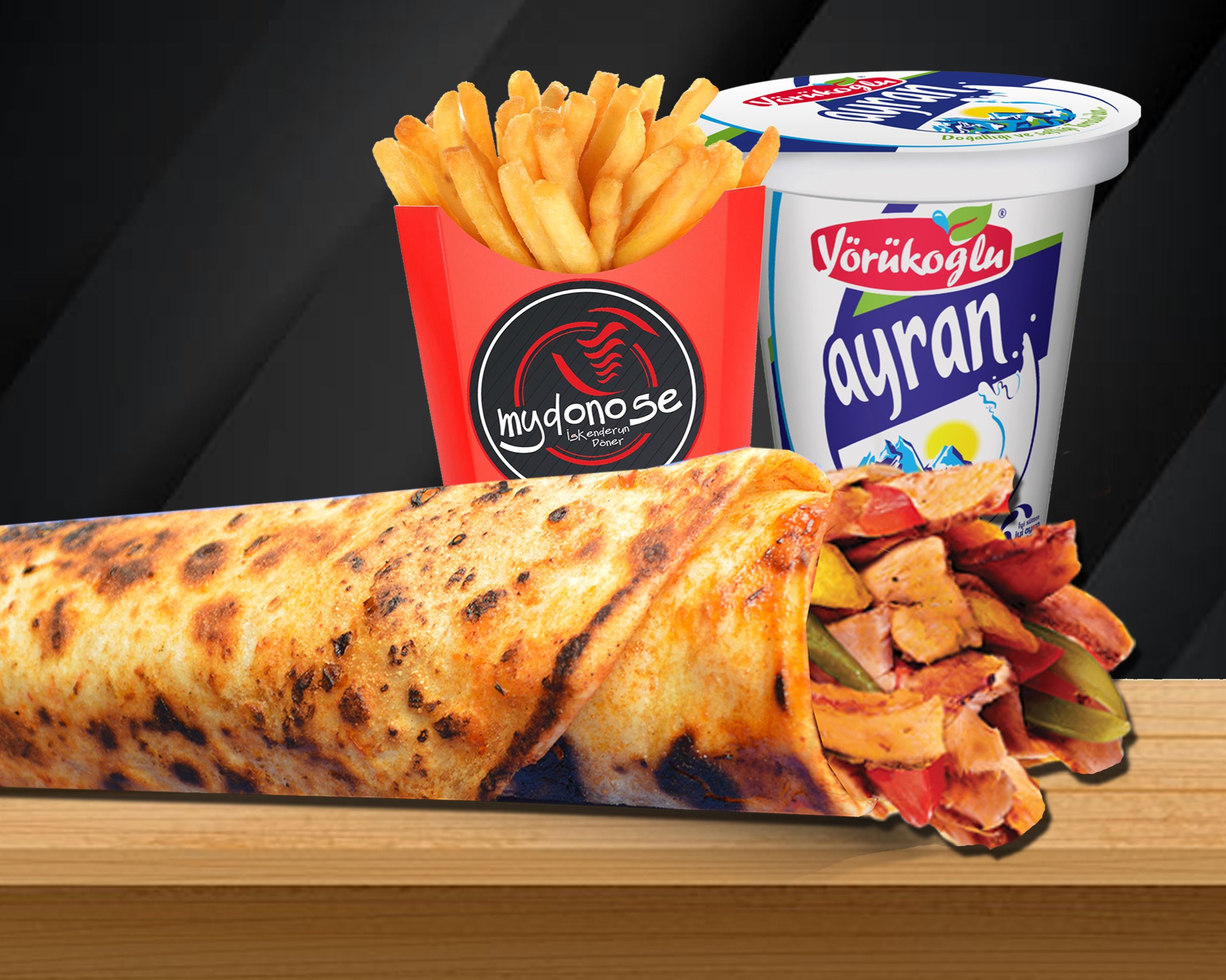 Antalya Tavuk Döner Dürüm Ayran Menü görseli