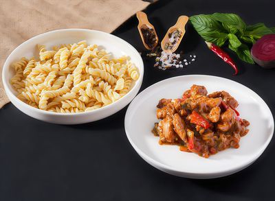 Barbekü Soslu Tavuk ve Fusilli  Makarna
