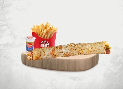 Mega Soslu Tavuk Döner Dürüm Menü (120 gr.) Menü