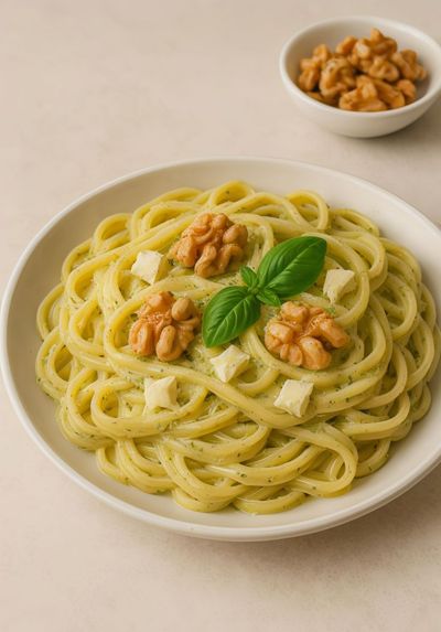 Pesto Soslu Tagliatelle Makarna