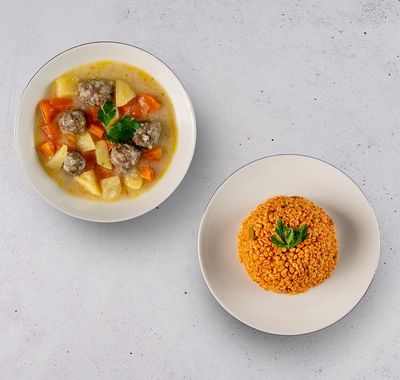 Ekşili Köfte & Şehriyeli Bulgur Pilavı