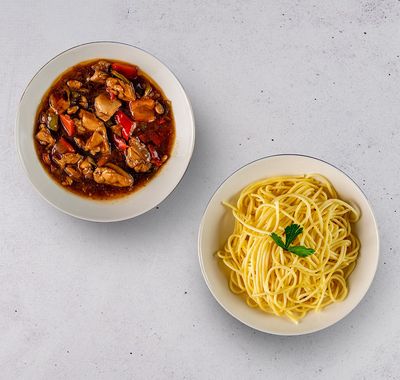 Barbekü Soslu Tavuk & Spaghetti Makarna