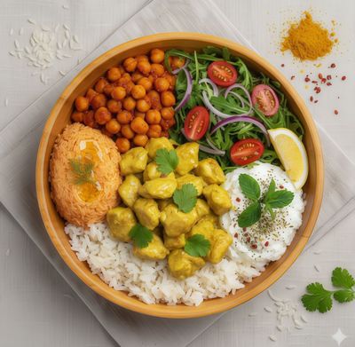 Köri Soslu Tavuklu Bowl