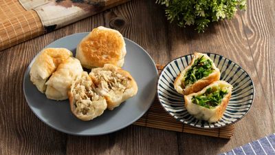 媽媽包水煎包 l 素食高麗菜韭菜