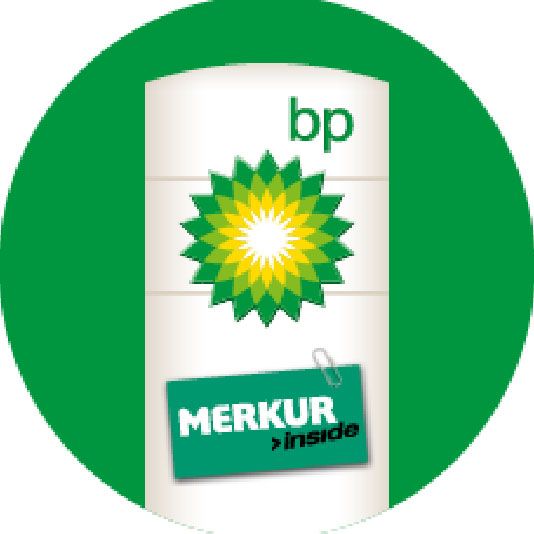 bp- Merkur inside logo