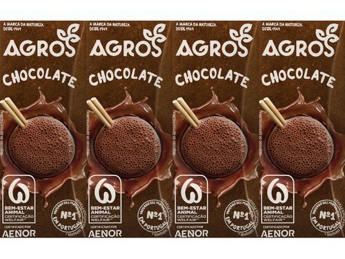 LEITE AGROS COM CHOCOLATE 4X200ML