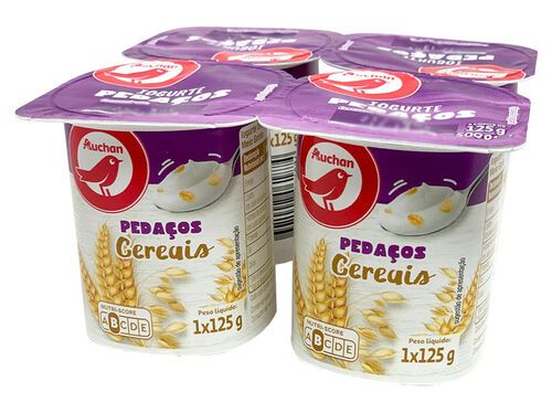 IOGURTE AUCHAN PEDAÇOS CEREAIS 4X125G