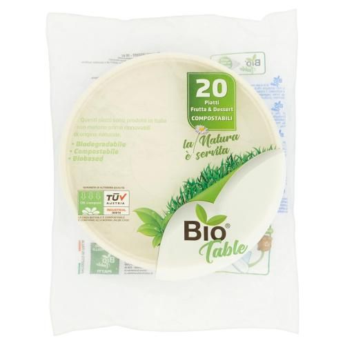 Le Nappage 50 Piatti In Cartoncino Diam 23cm 100% Nature Compostabili  Bianco