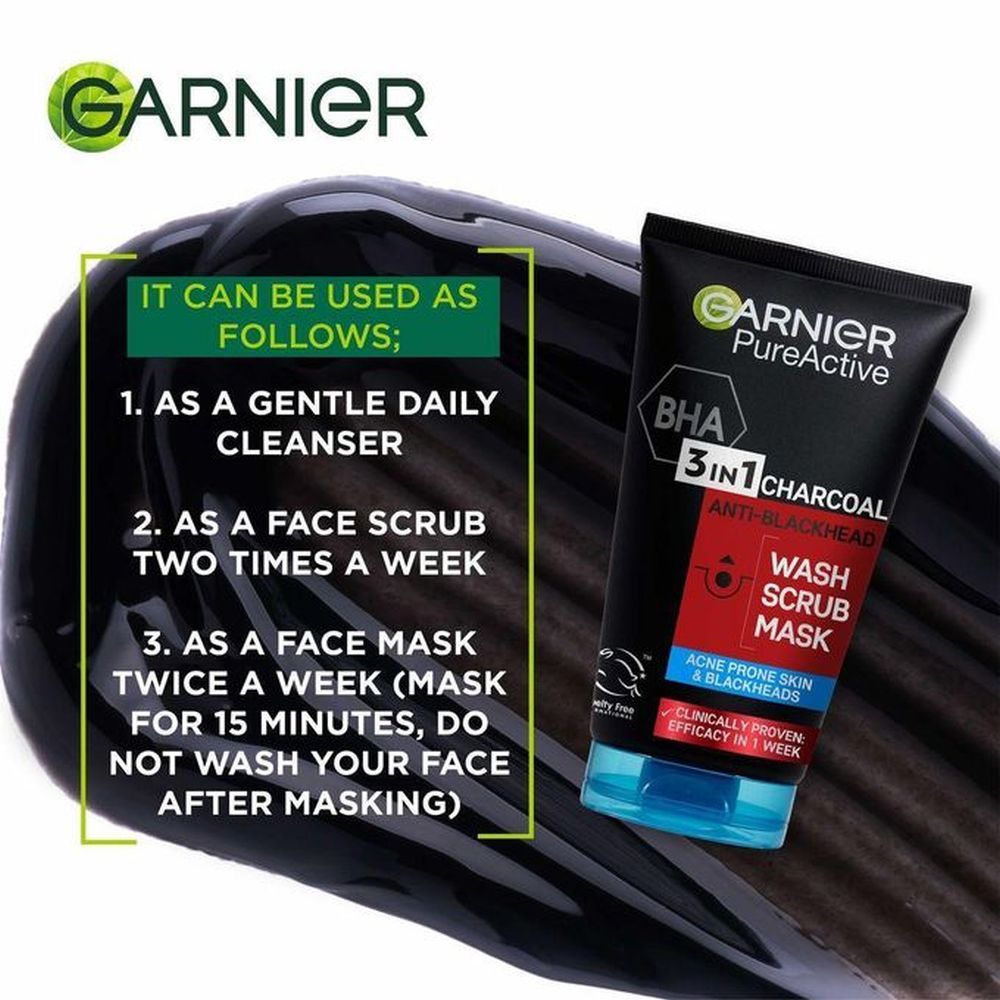 Garnier Skinactive Pure Active 3 In 1 Clay Cleanser 150ml