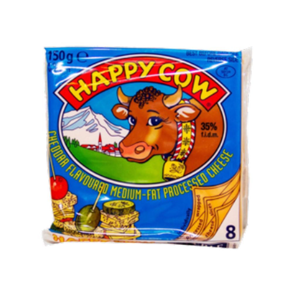 Happy Cow Cheddar 8 Cheese Slices 150g