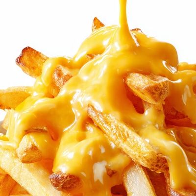 طبق بطاطس وجبنة مشكلة.