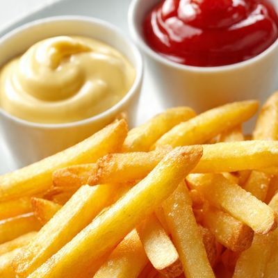 بطاطس مقلية مع كاتشب ومايونيز