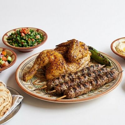Half chicken + eighth kofta