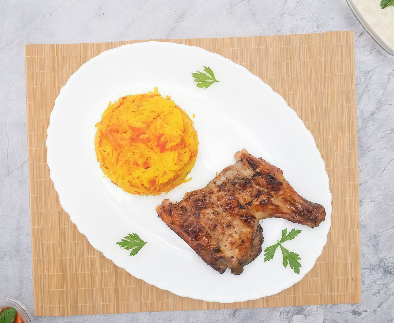 Quarter Of Grilled Thigh Meal