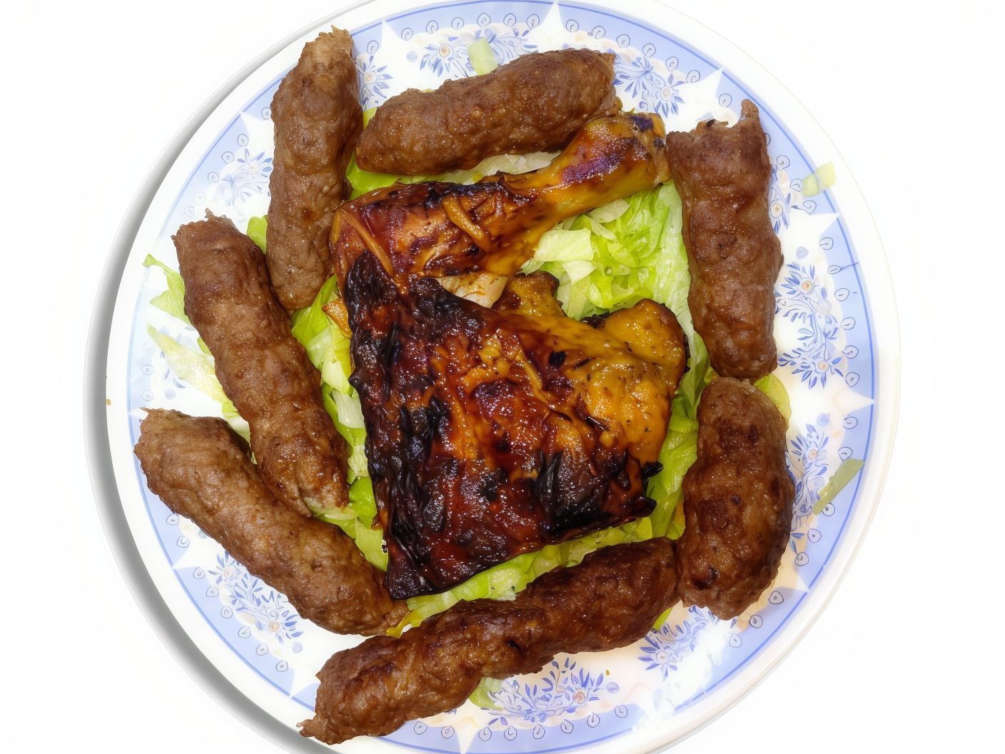1/4 Kilo Kofta And Quarter Chicken Meal With Bread And Salad