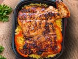 Half grilled chicken with rice