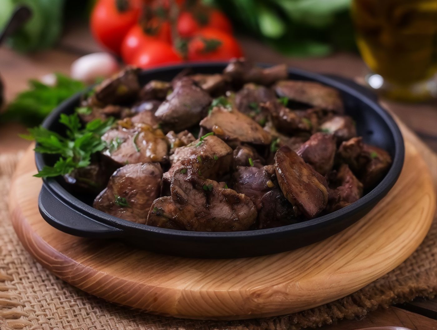 Egyptian beef liver, grilled