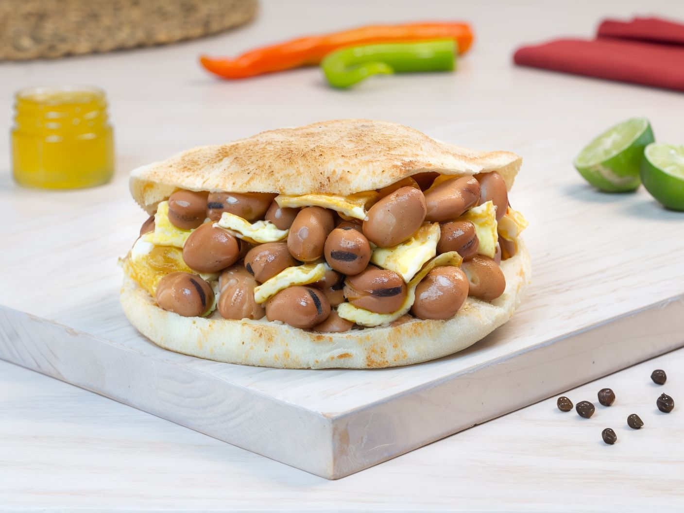 Foul With Fried Eggs Sandwich